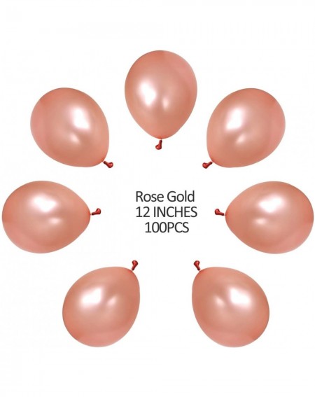 Balloons 100 PCS 12 Inches Pearlized Rose Gold Latex Balloons Large Thick Big Round Shining Pearlescent Biodegradable Bulk He...