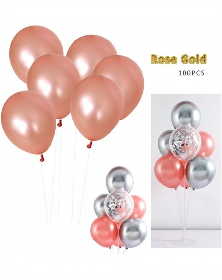 Balloons 100 PCS 12 Inches Pearlized Rose Gold Latex Balloons Large Thick Big Round Shining Pearlescent Biodegradable Bulk He...