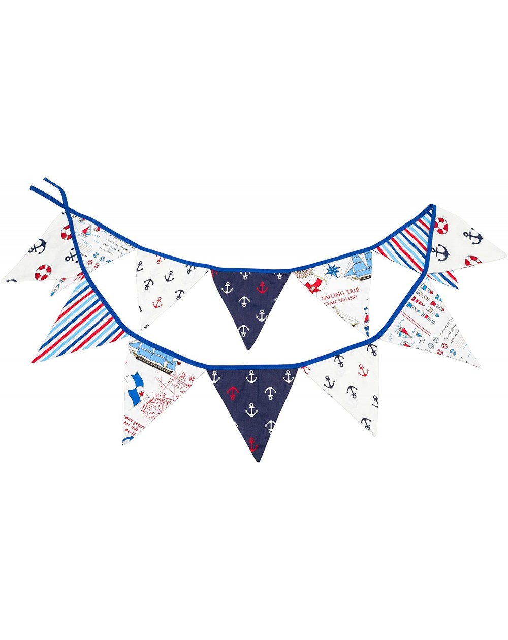 Banners & Garlands 100% Cotton Nautical Anchor Pennant Banner for Boys Birthday Baby Shower - C4180K2NLDH $8.69