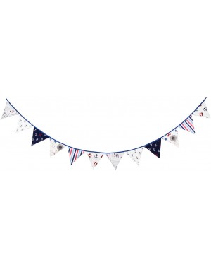 Banners & Garlands 100% Cotton Nautical Anchor Pennant Banner for Boys Birthday Baby Shower - C4180K2NLDH $8.69