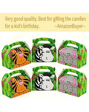 Favors 12 Boxes Jungle Safari Zoo Animal Cardboard Favor Treat Boxes Birthday Party Goody Bags Lion Tiger Elephant Zebra Hipp...