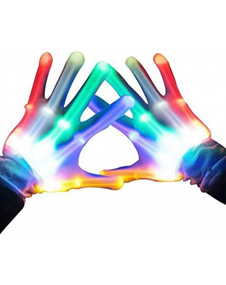 Party Favors LED Flashing Finger Light Up Gloves for Kids with 5 Spare Batteries- Best Gifts - Multicolour - CS197M20MS9 $12.75