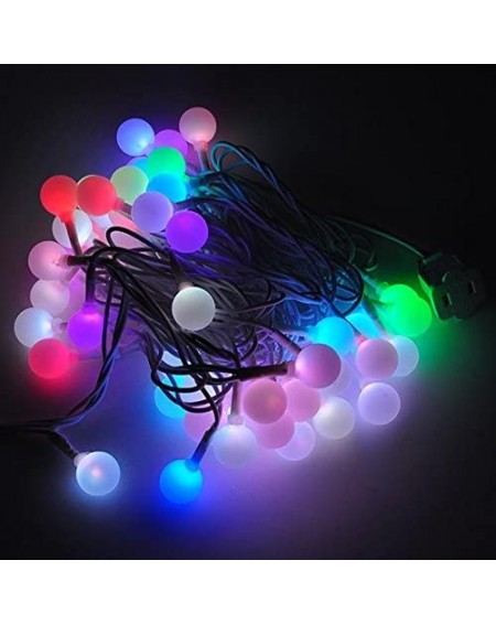 Indoor String Lights LED Color-Changing Linkable 16 Feet Christmas Light String with 50 RGB Globes with White Wires- X072RGB ...