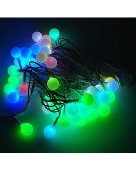 Indoor String Lights LED Color-Changing Linkable 16 Feet Christmas Light String with 50 RGB Globes with White Wires- X072RGB ...