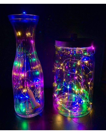 Indoor String Lights Multi Color Wine Bottle Lights with Cork - Cork Lights for Bottle 10 Pack 6.5ft LED Bottle Lights - C218...
