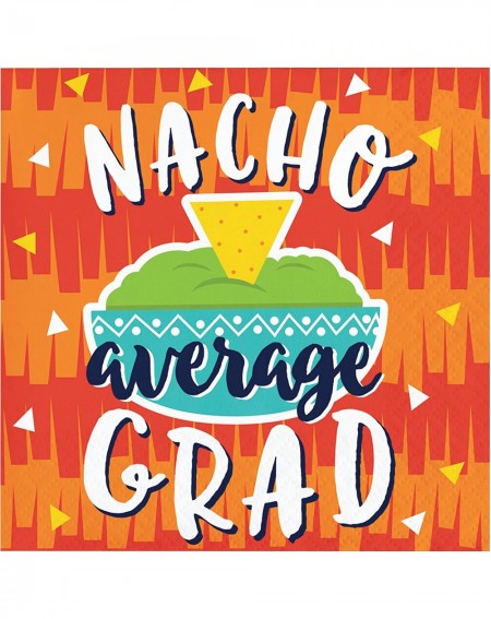 Party Tableware Fiesta Fun Nacho Average Grad Beverage Napkins- 5"- Multi-color - C6193MK803Z $17.35