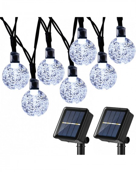 Outdoor String Lights 2 Pack Globe Solar String Lights- Upgraded 20ft 30 LED Solar Patio Lights- Waterproof & 8 Modes for Pat...