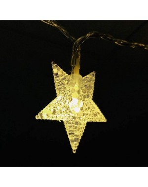 Indoor String Lights LED Star String Lights 50 Christmas Lights Xmas Warm White Star Twinkling Fairy Lights Battery Operated ...