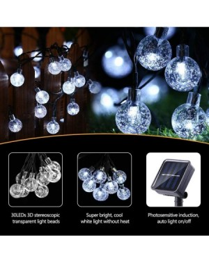 Outdoor String Lights 2 Pack Globe Solar String Lights- Upgraded 20ft 30 LED Solar Patio Lights- Waterproof & 8 Modes for Pat...
