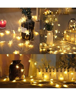 Indoor String Lights LED Star String Lights 50 Christmas Lights Xmas Warm White Star Twinkling Fairy Lights Battery Operated ...