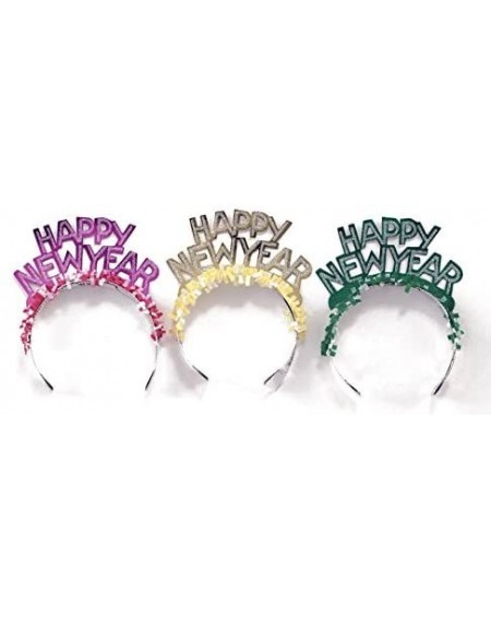 Party Hats Glitter Paper Tiaras- Happy New Year- 50-Count - C7119GOE58L $21.82