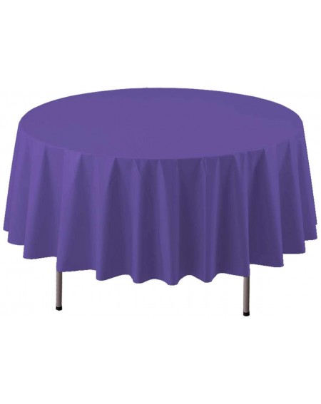 Tablecovers ValuMost Round Plastic Table Cover Available in 16 Colors- 84"- Royal Purple - Royal Purple - CH11DGD93F3 $17.36