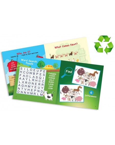 Party Favors Farm Animals Party Favors Mini Activity Books // 100% Recycled Paper Full Color // 12-pack- 4.75 x 4.75 inches -...