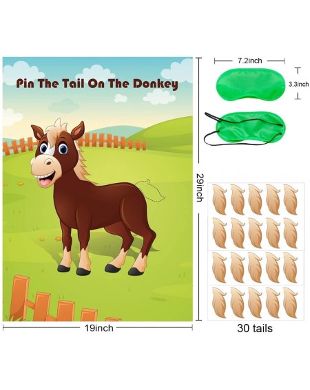 Party Favors Pin The Tail On The Donkey Party Game Large Donkey Games Poster for Kids Birthday Party Carnival Party Supplies ...