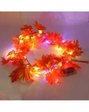 Garlands 2 Pack Thanksgiving Fall Decorations Leaf Lighted Garland String Lights for Indoor Outdoor 7.55 ft Maple Leaves 40 L...