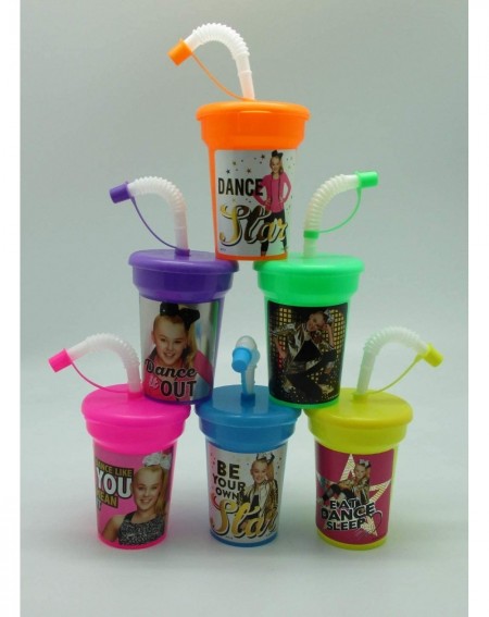 Party Tableware 6 JoJo Siwa Stickers Birthday Sipper Cups with lids Party Favor Cups - CO18OOZ86U9 $10.84