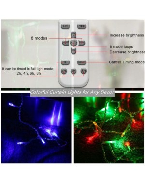 Indoor String Lights 600 LED Curtain Icicle Light by Remote Control with Hooks Indoor Outdoor Fairy String Lights for Bedroom...
