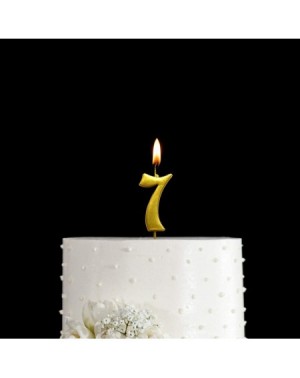 Birthday Candles Gold 7th Birthday Numeral Candle- Number 7 Cake Topper Candles Party Decoration for Girl Or Boy - C918U22QEM...