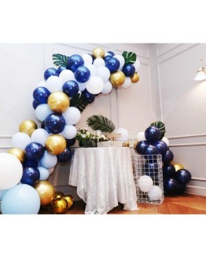 Balloons Party Decorations Balloons-120Pcs Navy Blue Balloons-Gold Metallic Balloons- Gold Confetti Balloons-White Balloons f...