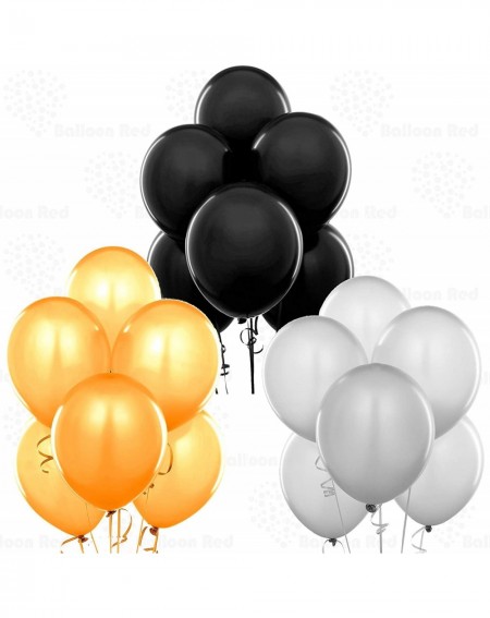 Balloons Gold/Silver/Black 12 Inch Latex Balloons 24 Pack Thickened Extra Strong for Baby Shower Garland Wedding Photo Booth ...