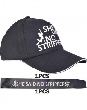 Adult Novelty Bachelor Bachelorette Party Supplies- She said no strippers Hat- She said no strippers Sash- Bachelor Party Sup...