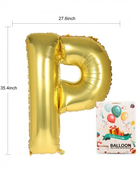 Balloons 40 Inch Jumbo Gold Alphabet P Balloon Giant Prom Balloons Helium Foil Mylar Huge Letter Balloons A to Z for Birthday...