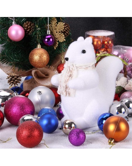 Ornaments 4cm/6cm/8cm 24pcs Christmas Tree Baubles Shatterproof Plastic Christmas Ball Ornament Tree Pendants Holiday Party F...