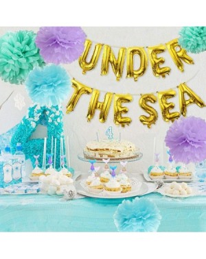 Tissue Pom Poms Mermaid Party Decorations Under The Sea Theme Purple Blue Mint Baby Shower Decorations Tissue Pom Poms First ...