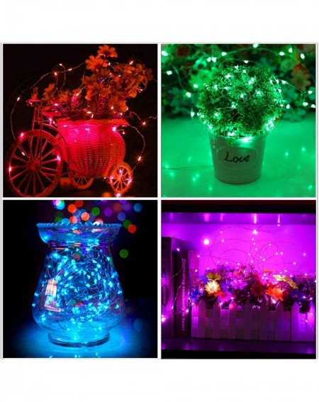 Indoor String Lights Fairy Lights 100 LED 33 FT Christmas Lights USB Plug in String Lights- 16 Colors Changing Silver Wire Fi...