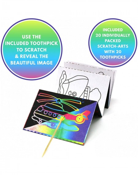 Party Favors Scratch Art - Color and Scratch Cards Party Favors with Stylus - 20 Pieces - C018EM0WCI0 $9.60