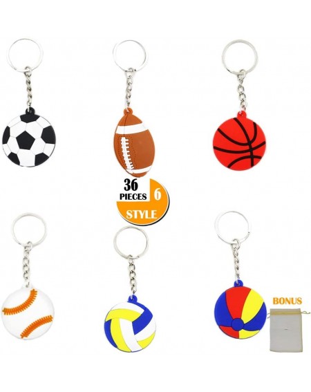 Party Favors 36-Pack Sports Ball Keychains Key Ring Decorations Boys Birthday Party Favors Supplies- Perfert Ball Craft Gift ...