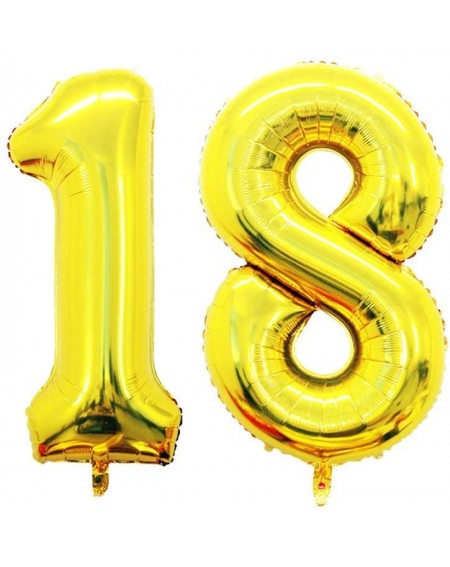 Balloons 42 Inch Gold Number 18 Balloon-Jumbo Foil Helium Balloons for 18th Birthday Party Decorations and 18th Anniversary E...
