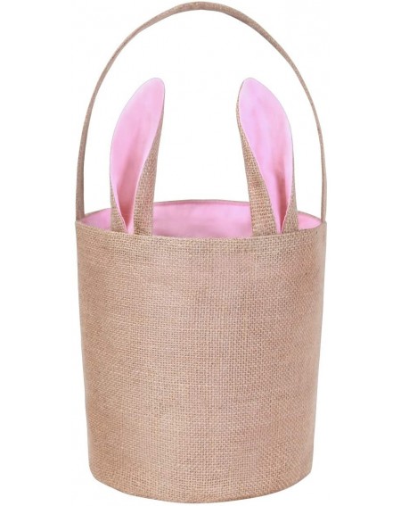 Favors Easter Egg Basket Rabbit Ear Design for Kids Bunny Burlap Bag Pink 2 - Pink 2 - CN1945YQ425 $10.10