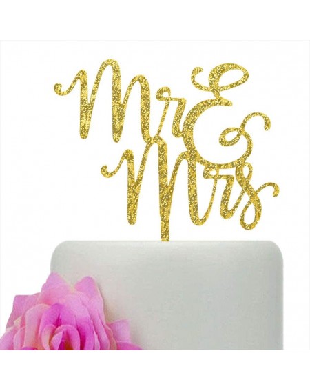Cake & Cupcake Toppers Mr & Mrs Cake Topper- Wedding Cake Toppers- Bride and Groom Cake Decors- Engagement Party Decorations-...
