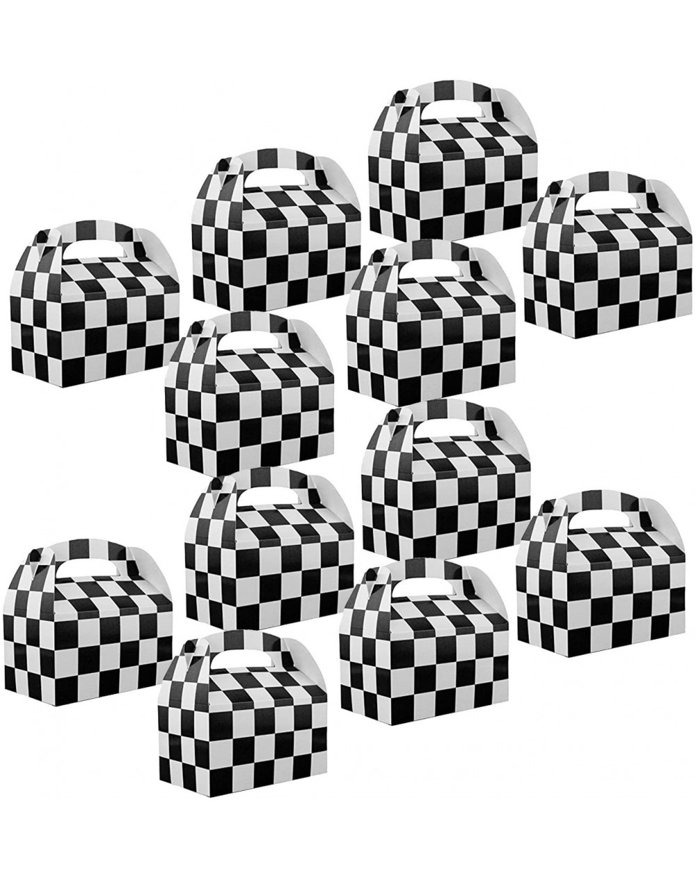 Favors Set of 12 Checkered Racing Treat Boxes Race Car Theme Party Favors - Race Car - CU18EOL6WUS $7.65