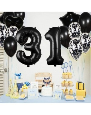 Balloons Sweet 31th Birthday Decorations Party Supplies-Black Number 31 Balloons-31th Foil Mylar Balloons Latex Balloon Decor...