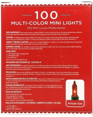 Outdoor String Lights 100 multicolor lights indoor/outdoor spare bulbs and fuses included - CP187I9OZ00 $16.52