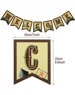 Banners & Garlands Camping Party Banner Welcome to Our Campsite Banner Sign House Flag for Camping Party Decorations Happy Re...