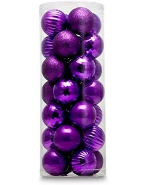 Ornaments 1.57" 28ct shatterproof Christmas Ball Ornaments in 4 Classic finishes for Christmas Tree Decoration (Purple) - Pur...