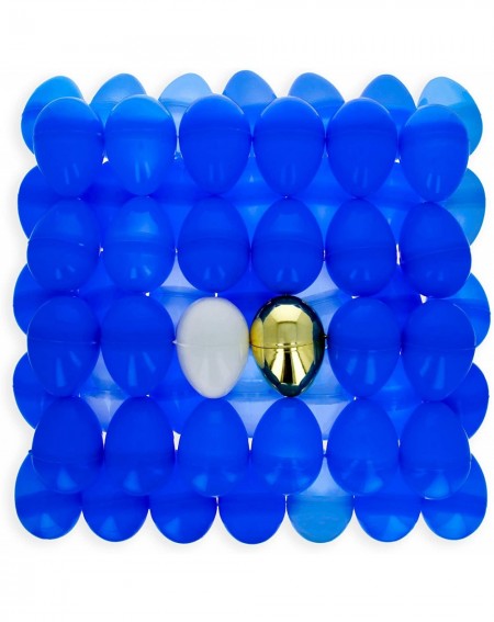 Party Games & Activities Set of 46 Blue Plastic Eggs + 1 White Egg + 1 Golden Easter Egg - CW18L6OZQZK $10.50