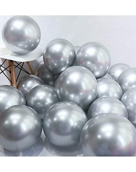 Balloons 3.2g 12Inch 100pcs Metallic Chrome Balloon in Silver for Wedding Birthday Party Decoration (Silver) - CV18IK3HA5A $2...