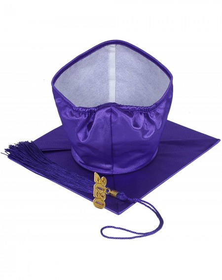 Party Hats Unisex Adult Shiny Graduation Cap with 2020 Tassel Year Charm - Purple - C618GU6RDED $8.38