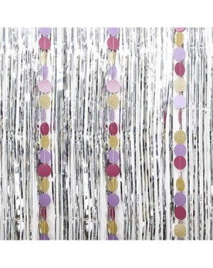 Photobooth Props Foil Fringe Curtains Metallic Tinsel Silver Fringe Curtain Photo Booth Backdrop Curtains Decoration for Chri...