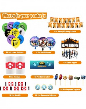 Party Packs Birthday Party Supplies for Game Fans- 98 pcs Video Game Party Supplies- Birthday Party Decorations - Cake Topper...