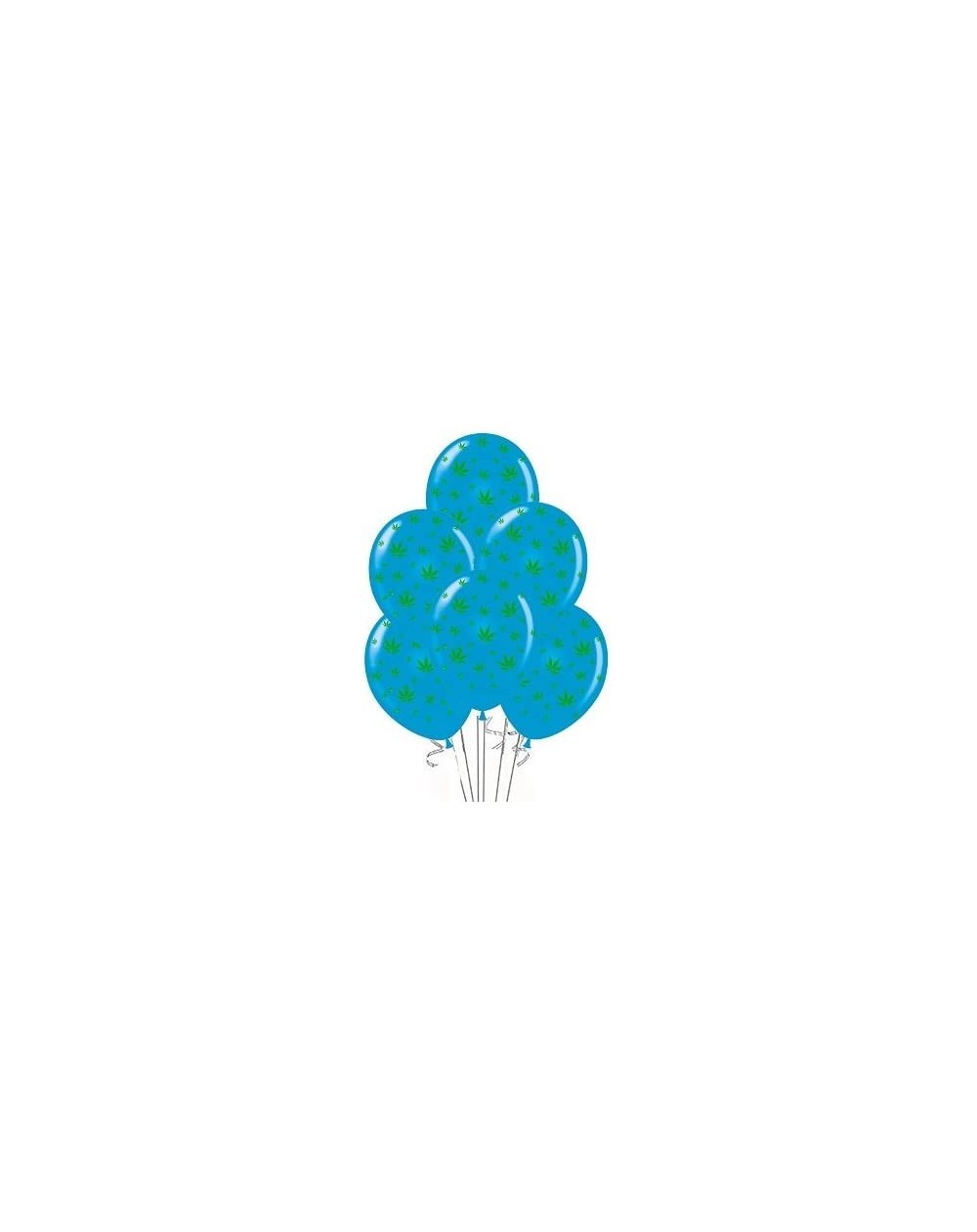 Balloons Marijuana Balloons Party-TEX 11in Premium Blue with All-Over Print Green Marijuana Leaves Pkg/12 - Blue and Black - ...