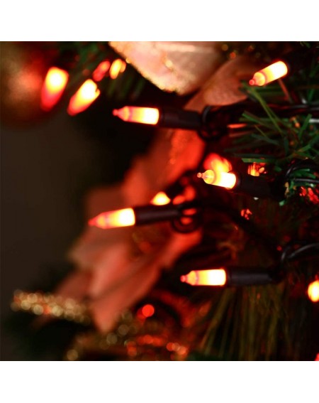 Outdoor String Lights ⭐️Halloween String Lights - 24ft 100 Incandescent Orange Mini Bulbs Lights- Halloween Lighting Decor fo...