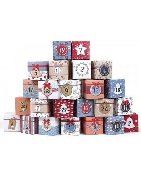 Advent Calendars Advent Calendar Box 2020- 24 Days Countdown to Christmas Printed Cardboard Gift Treasure Box - Make & Fill Y...