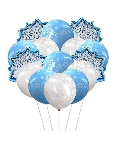 Balloons Winter Theme Balloons Set- 50 Pieces 12 inch Snowflakes Latex Balloons and 4 Pieces 18 inch Snowflake Foil Balloons ...