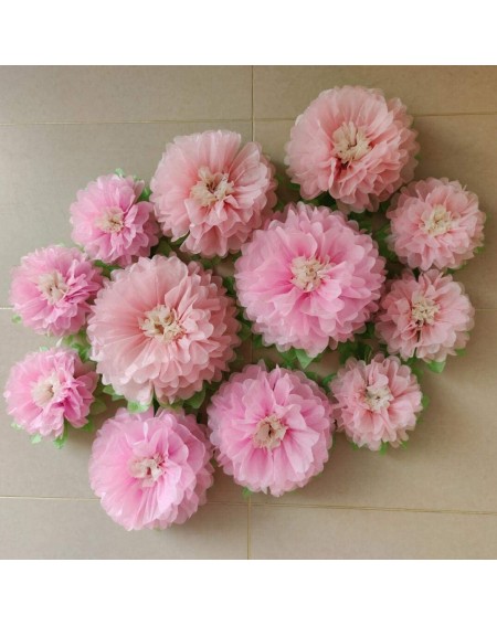 Tissue Pom Poms Pink Paper Flowers 12 pcs DIY Wedding Backdrop Baby Shower Nursery Parties & Events Decorations 11"-7" Assort...