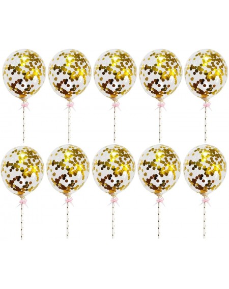 Balloons 10Pcs 5 Inches Mini Clear Confetti Balloon Latex Confetti Ballons with Ribbon Wedding Cake Topper Birthday Balloons ...